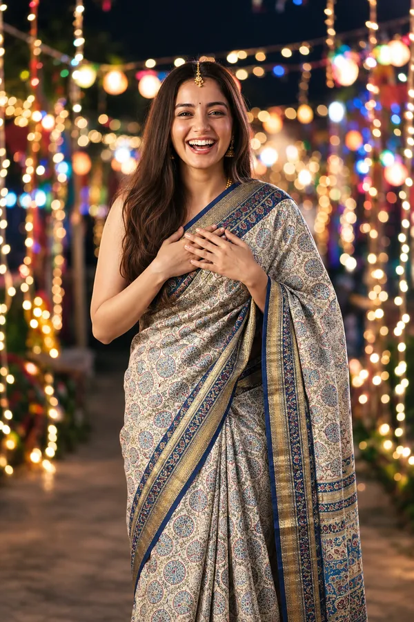 Neehar_Jaipur_Neel_Pushp_Maheshwari_Silk_Saree_Blue