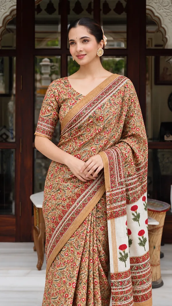 Neehar_Jaipur_Gulbahar_Maheshwari_Silk_Saree_Mustard_Beige