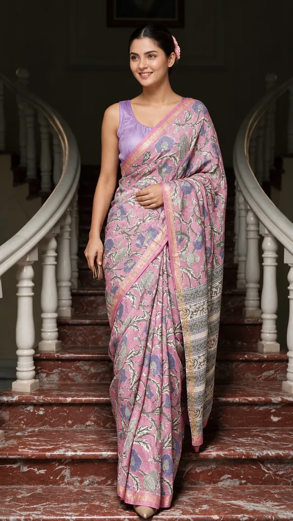 Neehar_Jaipur_Gulabi_Gulzar_Maheshwari_Silk_Saree_Rose_Pink