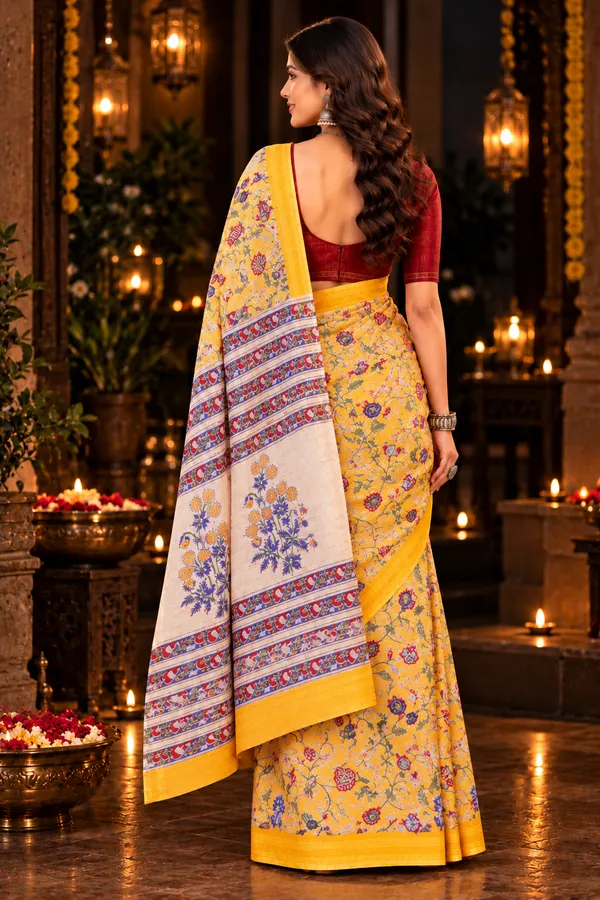 Neehar_Jaipur_Sunehri_Gulbahar_Premium_Mustard_Yellow_Maheshwari_Silk_Saree