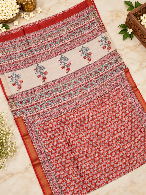 Neehar_Jaipur_Sindoor_Gulika_Vermilion_Red_Maheshwari_Silk_Saree