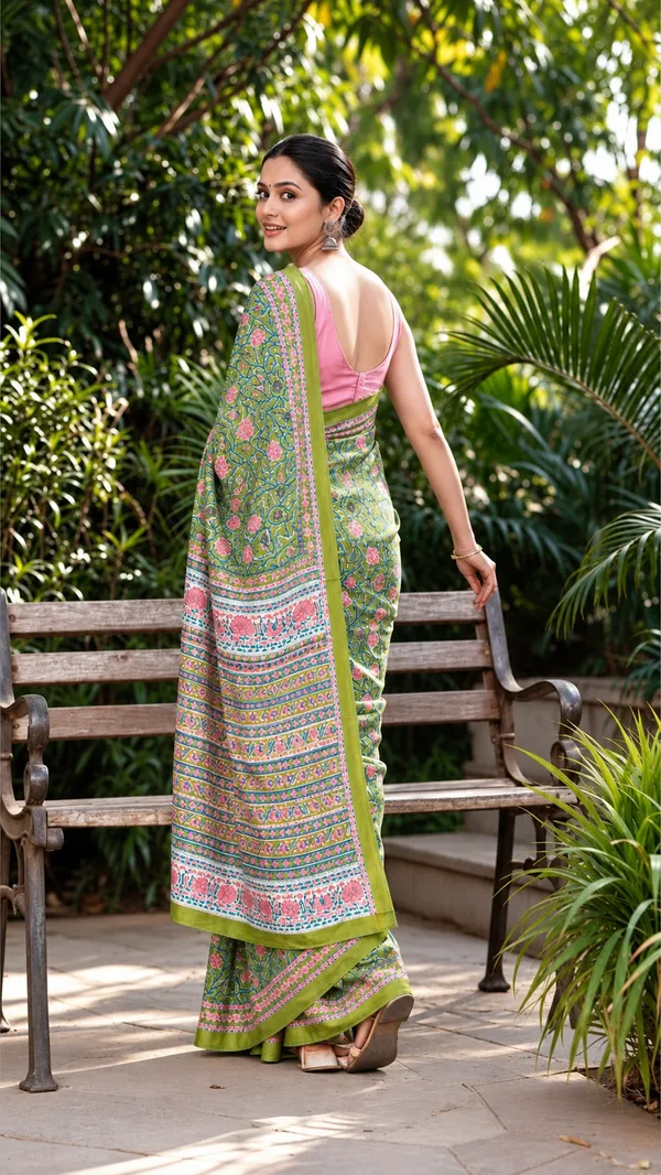Neehar_Jaipur_Pankhuri_Vanya_Mehendi_Green_Maheshwari_Silk_Saree