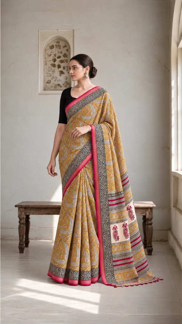 Neehar_Jaipur_Kanak_Madhurya_Maheshwari_Silk_Saree_Mustard_Gold