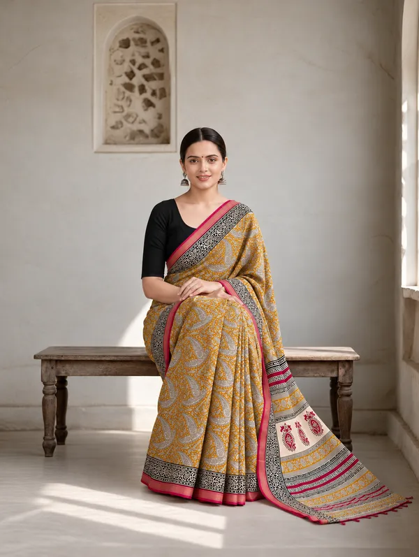 Neehar_Jaipur_Kanak_Madhurya_Maheshwari_Silk_Saree_Mustard_Gold