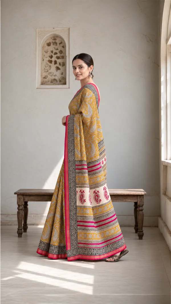 Neehar_Jaipur_Kanak_Madhurya_Maheshwari_Silk_Saree_Mustard_Gold