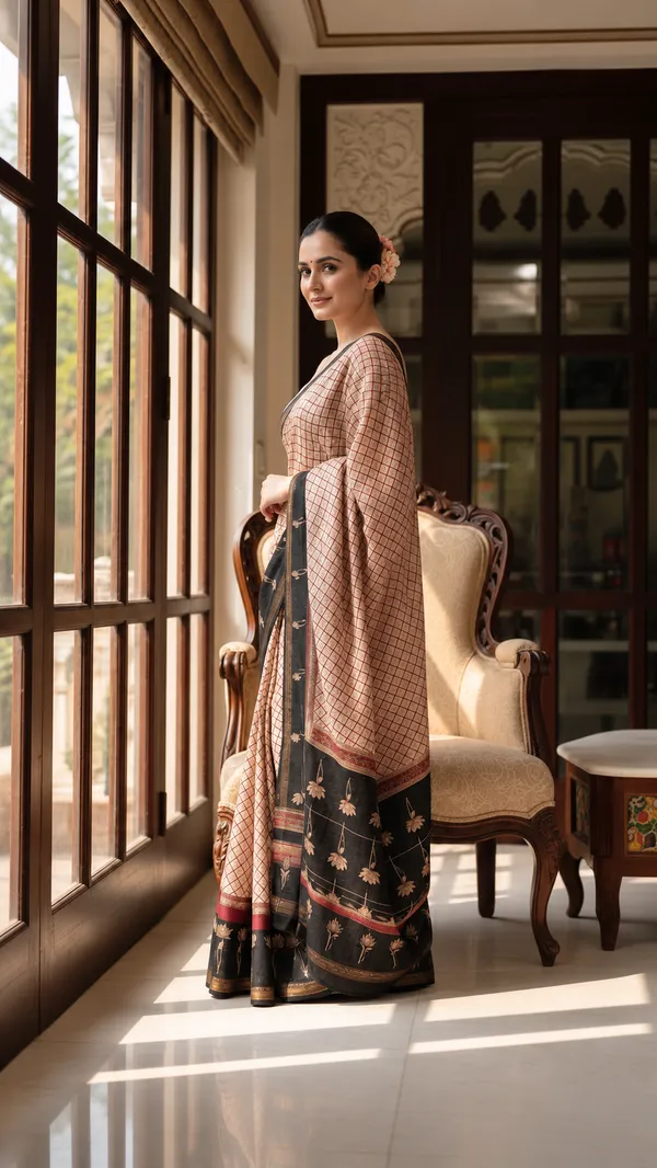 Beige_Paisley_Print_Saree_For_Women