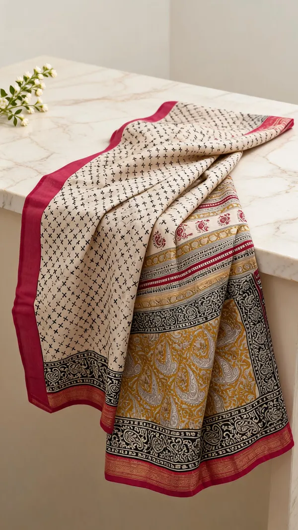 Cream_Maheshwari_Silk_Floral_Paisley_Print_Saree
