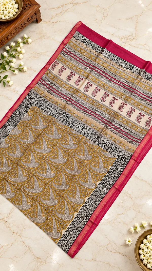 Cream_Maheshwari_Silk_Floral_Paisley_Print_Saree