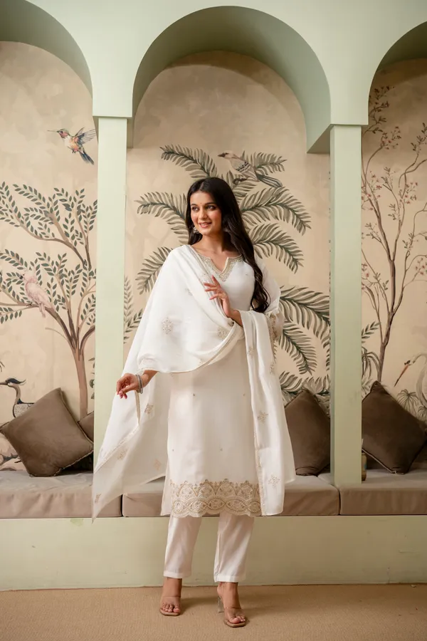 White_Embroidered_Straight_Kurta_Set_For_Women