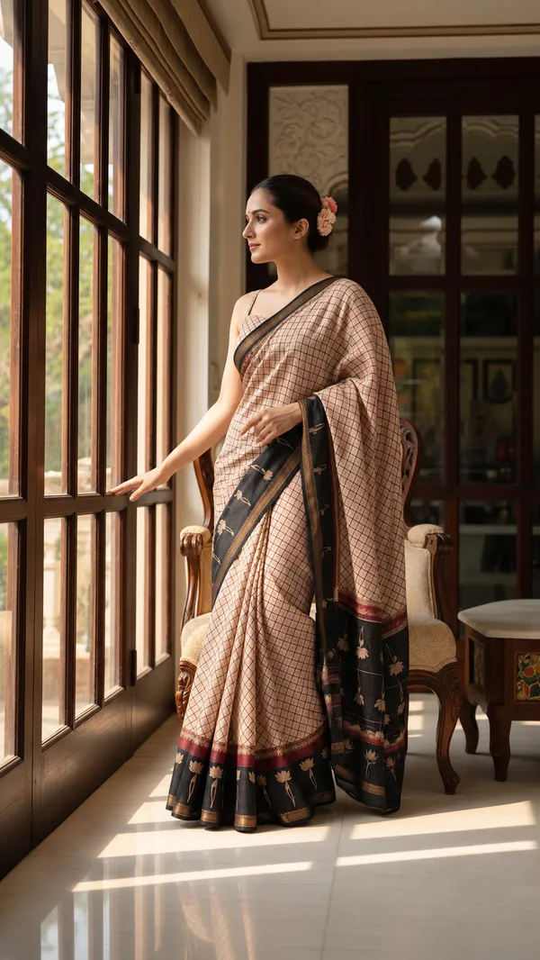Beige_Paisley_Print_Saree_For_Women