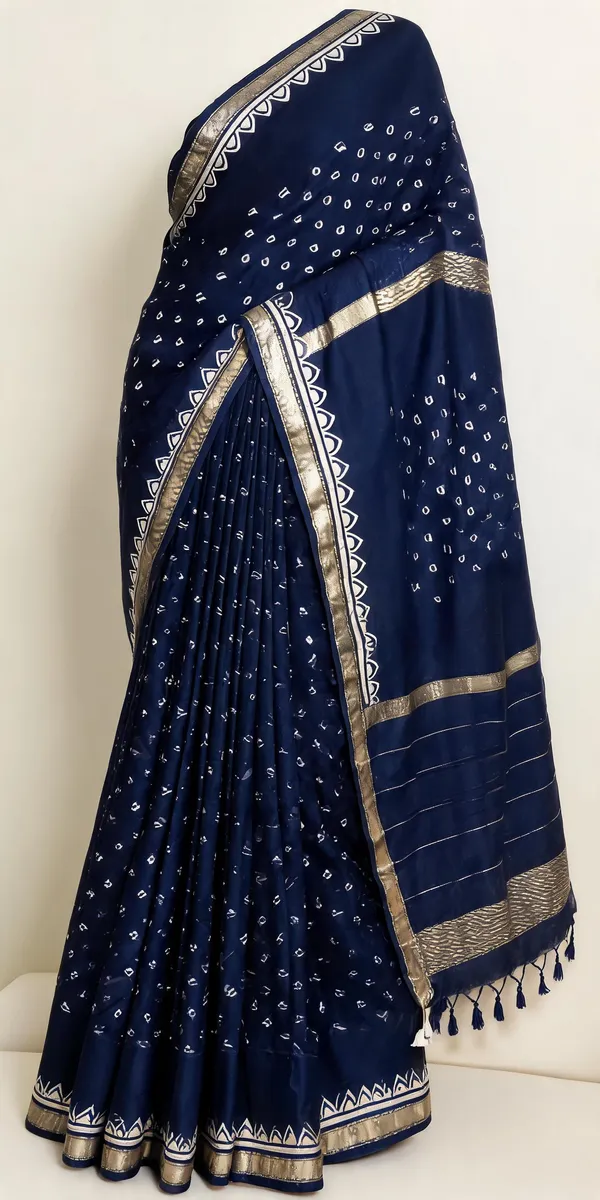 Navy_Blue_Printed_Saree_For_Women