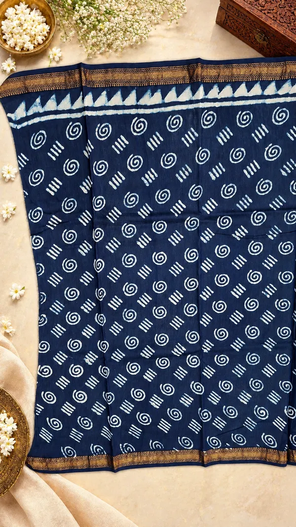 Navy_Blue_Patterned_Saree_For_Women