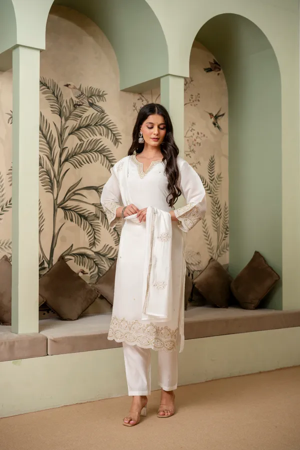 White_Embroidered_Straight_Kurta_Set_For_Women