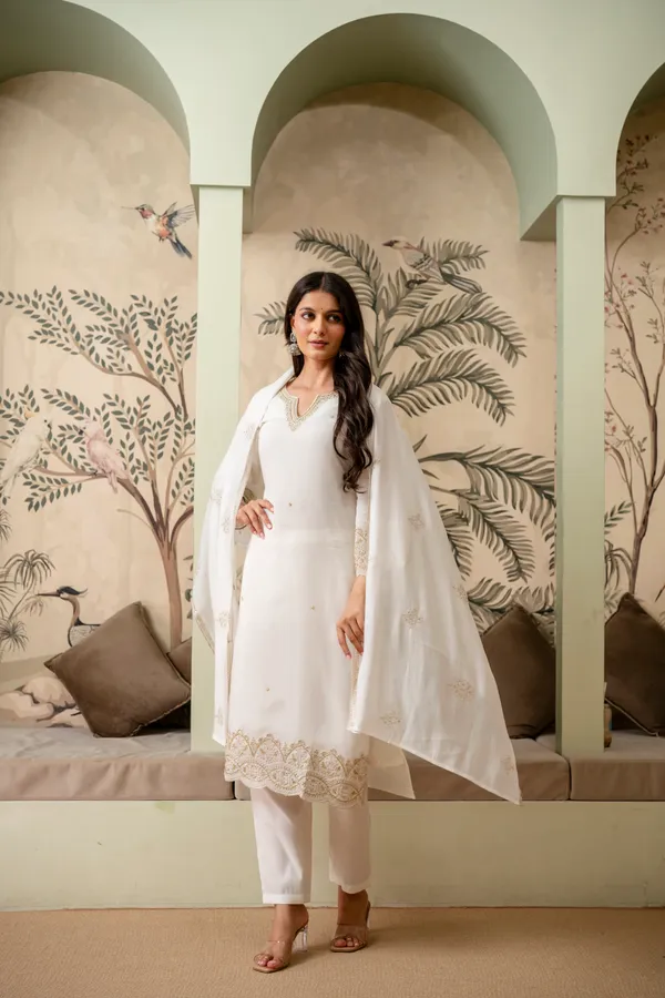 White_Embroidered_Straight_Kurta_Set_For_Women