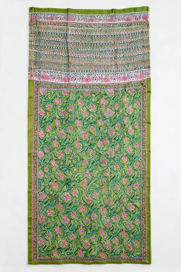 Green_Maheshwari_Silk_Floral_Print_Saree_For_Women