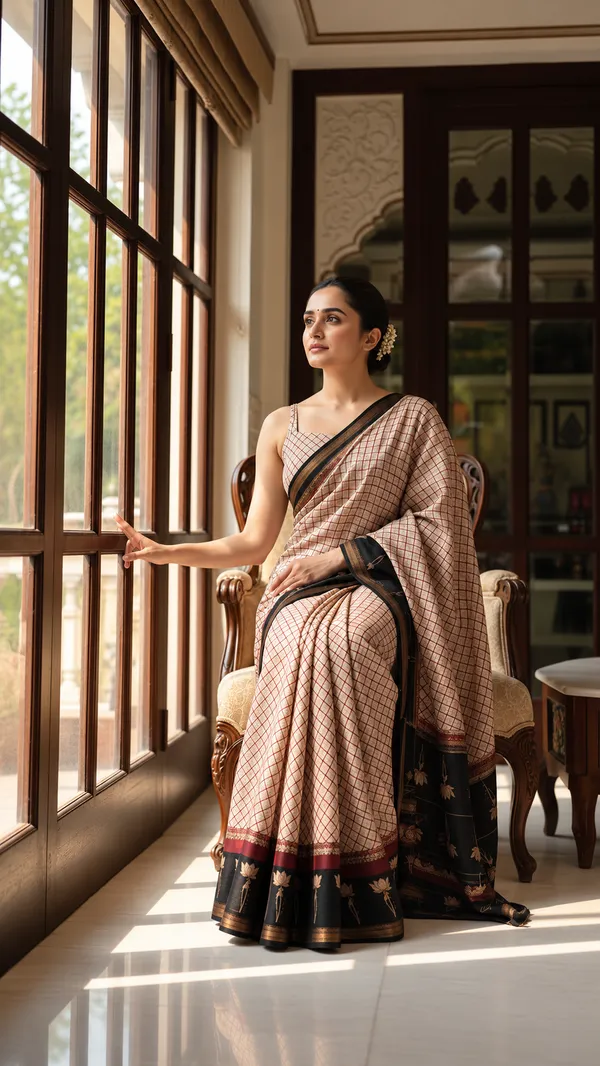 Beige_Paisley_Print_Saree_For_Women