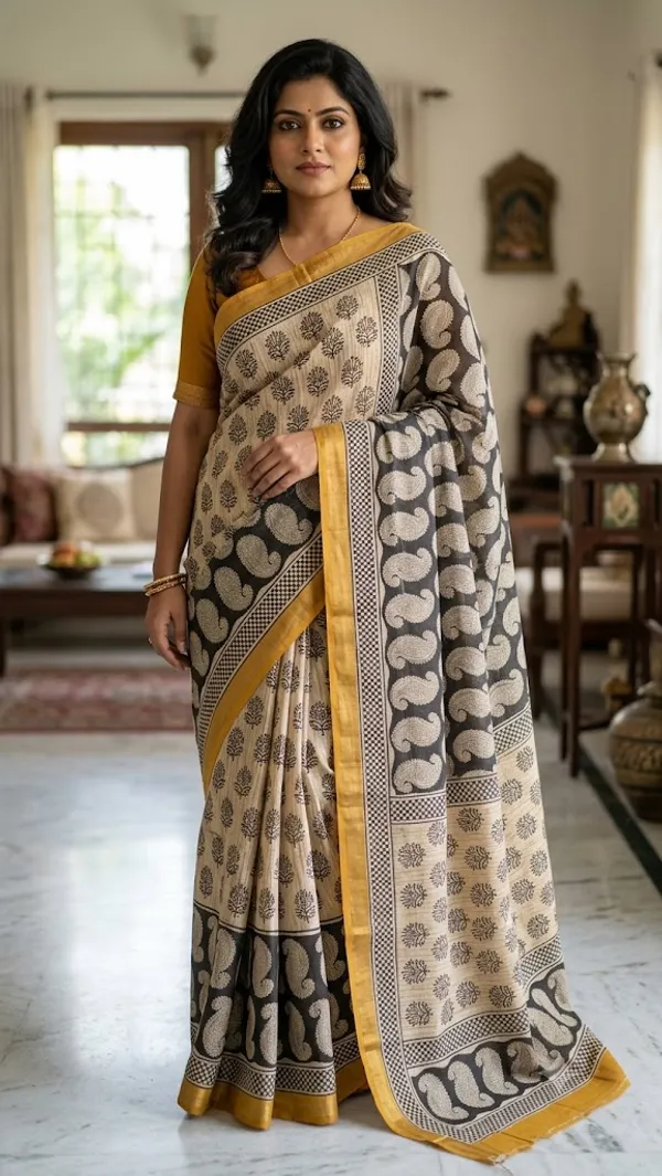Black_Paisley_Print_Saree_For_Women