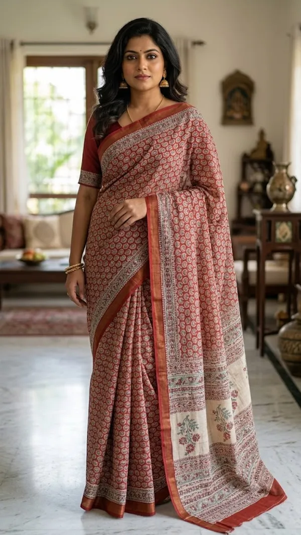 Red_Maheshwari_Silk_Geometric_Print_Saree_For_Women