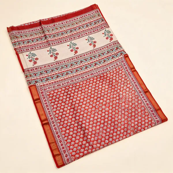Red_Maheshwari_Silk_Geometric_Print_Saree_For_Women
