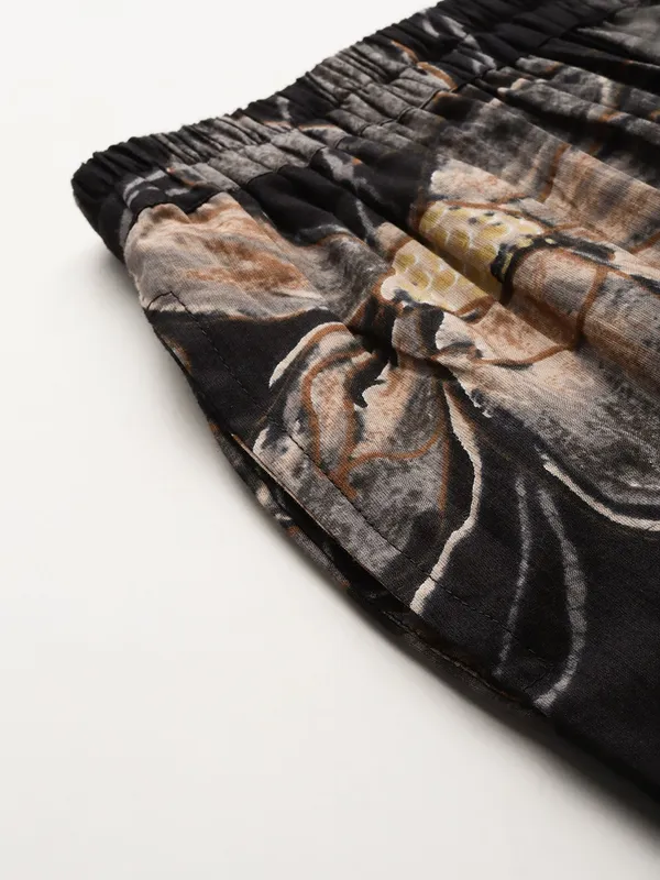 Black_Pure_Cotton_Floral_Printed_Straight_Co-Ords_For_Women