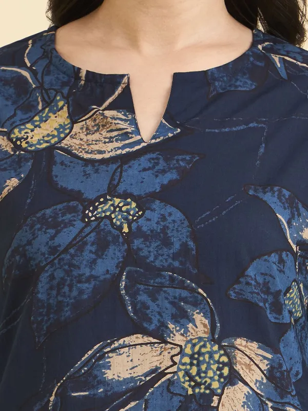 Blue_Pure_Cotton_Floral_Printed_Straight_Co-Ords_For_Women