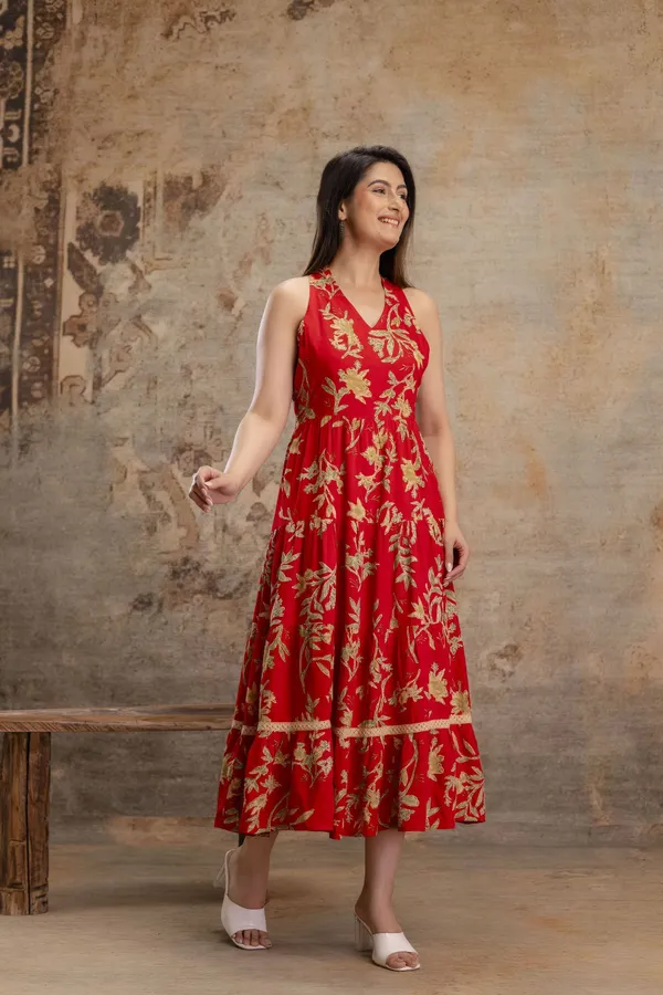 Red_Viscose_Rayon_Halter_Neck_Tiered_A-Line_Ethnic_Dress_For_Women