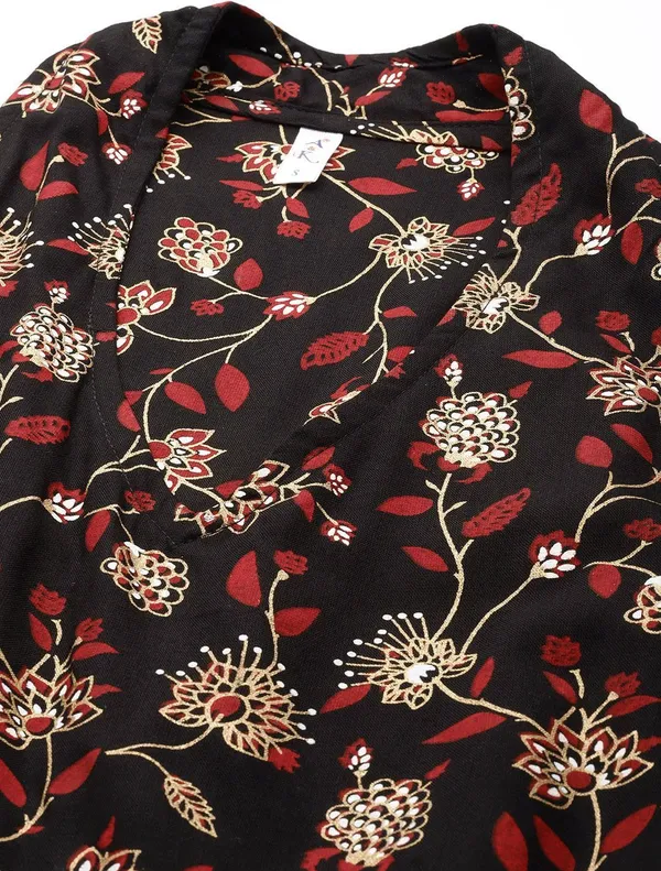 Black_Viscose_Rayon_Halter_Neck_Tiered_A-Line_Floral_Printed_Dress_For_Women