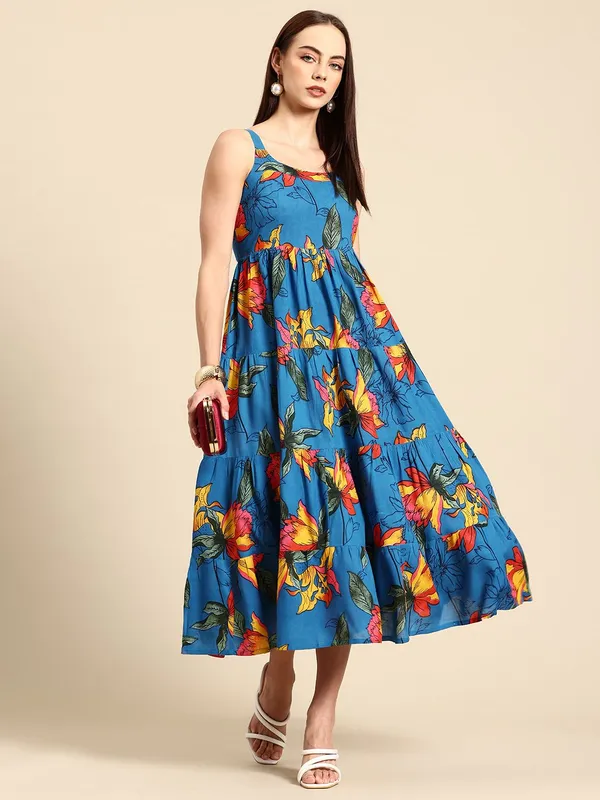 Blue_Viscose_Rayon_Layered_Fit_&_Flare_Floral_Dress_For_Women