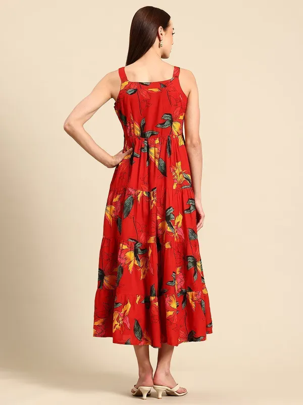 Red_Viscose_Rayon_Layered_Fit_&_Flare_Floral_Print_Dress_For_Women