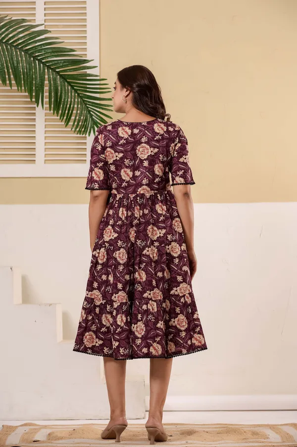 Purple_Pure_Cotton_Floral_Printed_Fit_And_Flare_Ethnic_Dress_For_Women
