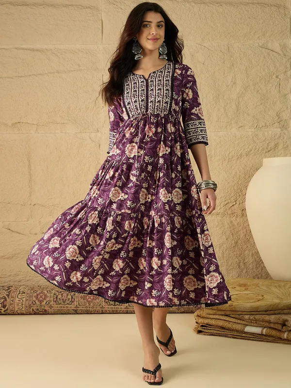 Purple_Pure_Cotton_Fit_&_Flare_Floral_Printed_Ethnic_Dress_For_Women