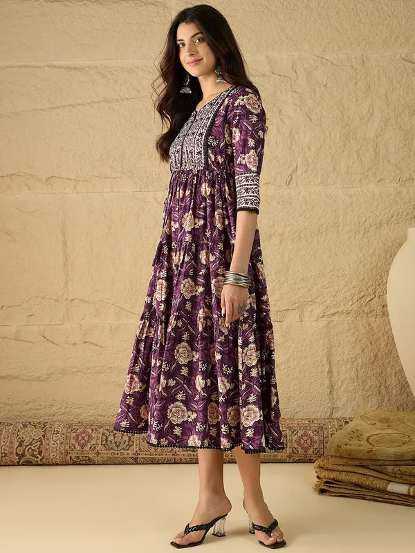 Purple_Pure_Cotton_Fit_&_Flare_Floral_Printed_Ethnic_Dress_For_Women