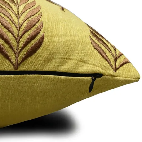 Cotton_Embroidered_Cushion_Cover_Leaf_Pattern_Decorative_Throw_Pillow_For_Sofa_Bed_Living_Room_16_X_16_Inch
