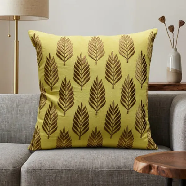Cotton_Embroidered_Cushion_Cover_Leaf_Pattern_Decorative_Throw_Pillow_For_Sofa_Bed_Living_Room_16_X_16_Inch