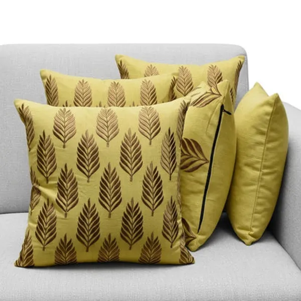 Cotton_Embroidered_Cushion_Cover_Leaf_Pattern_Decorative_Throw_Pillow_For_Sofa_Bed_Living_Room_16_X_16_Inch