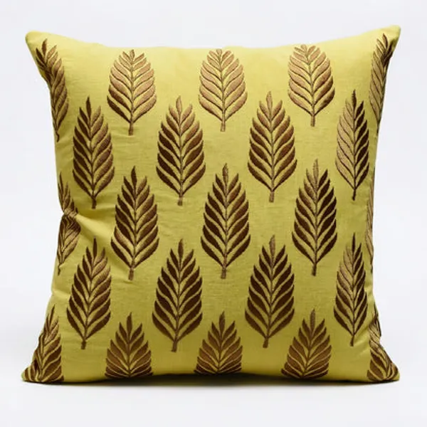 Cotton_Embroidered_Cushion_Cover_Leaf_Pattern_Decorative_Throw_Pillow_For_Sofa_Bed_Living_Room_16_X_16_Inch