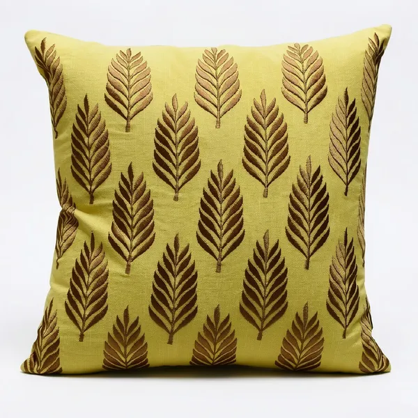 Cotton_Embroidered_Cushion_Cover_Leaf_Pattern_Decorative_Throw_Pillow_For_Sofa_Bed_Living_Room_16_X_16_Inch