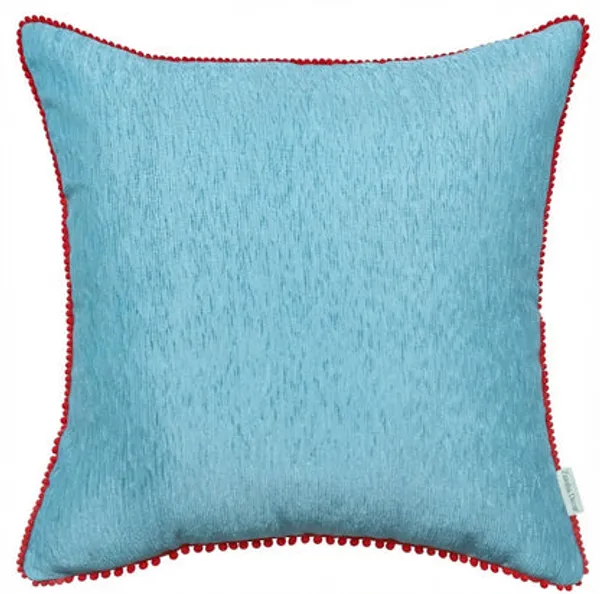 Velvet_Cushion_Cover_With_Red_Pom_Pom_Trim_Soft_Polyester_Decorative_Pillow_Cover