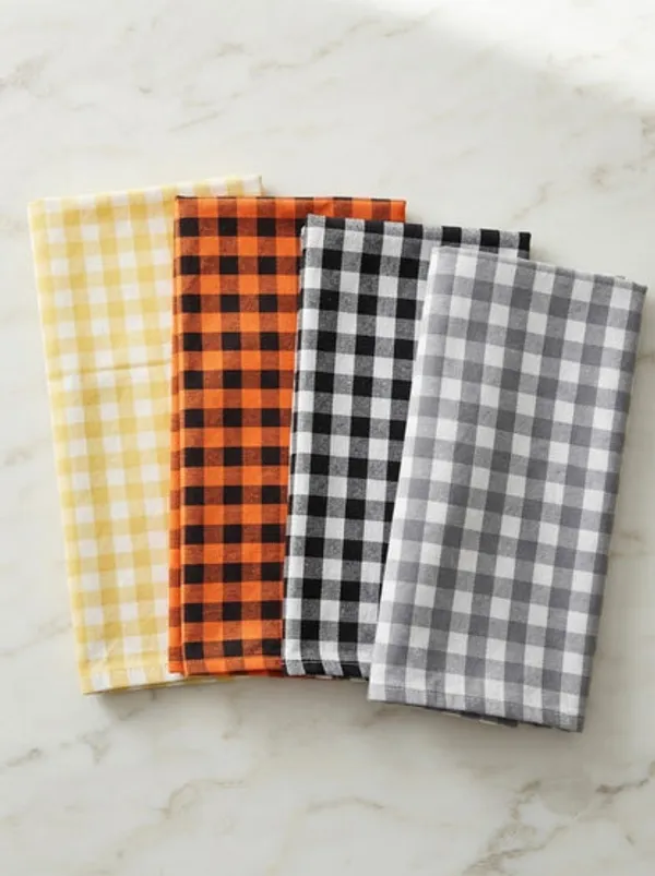 4_Piece_Checkered_Kitchen_Towel_Set_Soft_Absorbent_Cotton_Dish_Towels_For_Kitchen_Cleaning_Drying