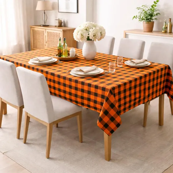 Zensha_Cotton_Rectangular_Checkered_Dining_Table_Cloth_For_4_6_Seater_140x180_Cm_Wrinkle_Resistant_Perfect_For_Daily_Use_Parties