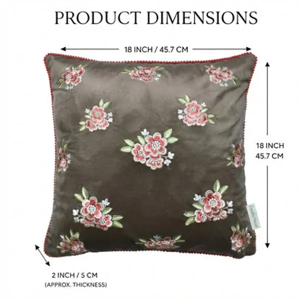 Zensha_Decor_18x18_Inch_Velvet_Floral_Embroidered_Cushion_Cover_Taupe_Grey