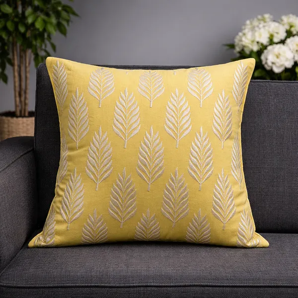 Cotton_Embroidered_Cushion_Cover_Leaf_Pattern_Decorative_Throw_Pillow_For_Sofa_Bed_Living_Room_16_X_16_Inch