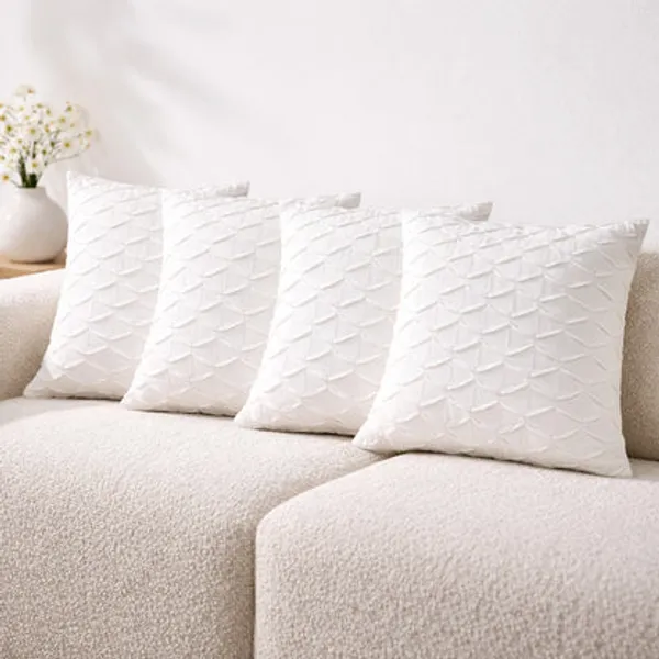 White_Microfiber_Velvet_Cushion_Cover_18x18_Inch_Decorative_Throw_Pillow