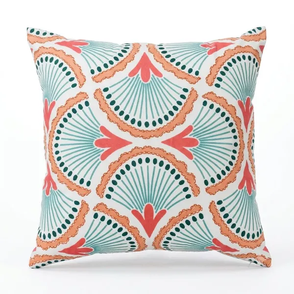 Coral_Teal_Fan_Pattern_Poly_Velvet_Cushion_Cover_Decorative_Throw_Pillow