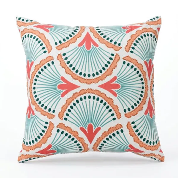 Coral_Teal_Fan_Pattern_Poly_Velvet_Cushion_Cover_Decorative_Throw_Pillow