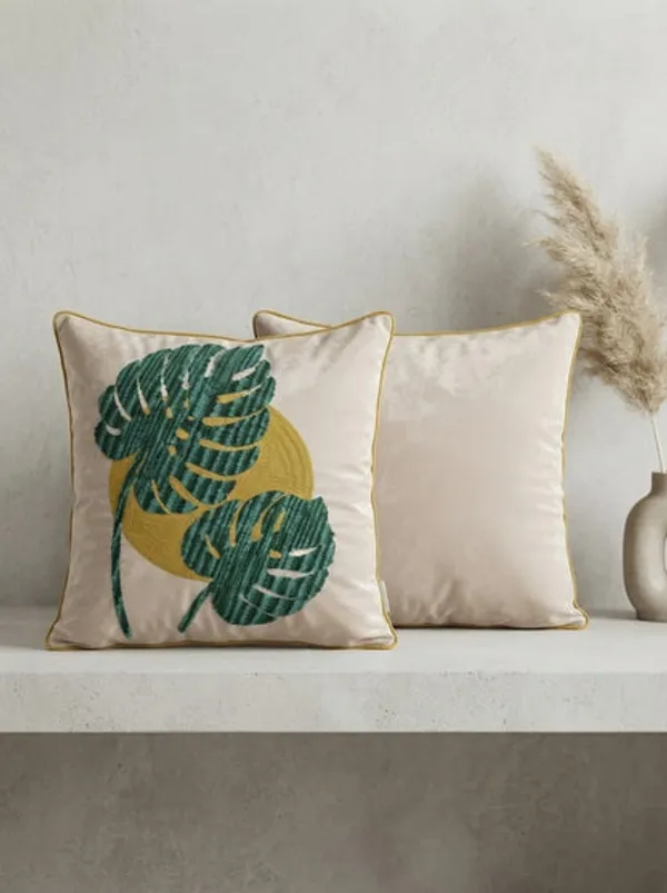 Green_Leaf_Embroidered_Poly_Dupion_Cushion_Cover_18x18_Inch_Decorative_Botanical_Cushion_Cover_For_Sofa_Bed