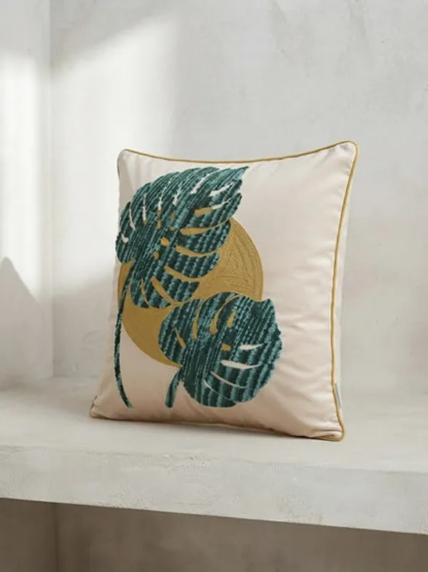 Green_Leaf_Embroidered_Poly_Dupion_Cushion_Cover_18x18_Inch_Decorative_Botanical_Cushion_Cover_For_Sofa_Bed