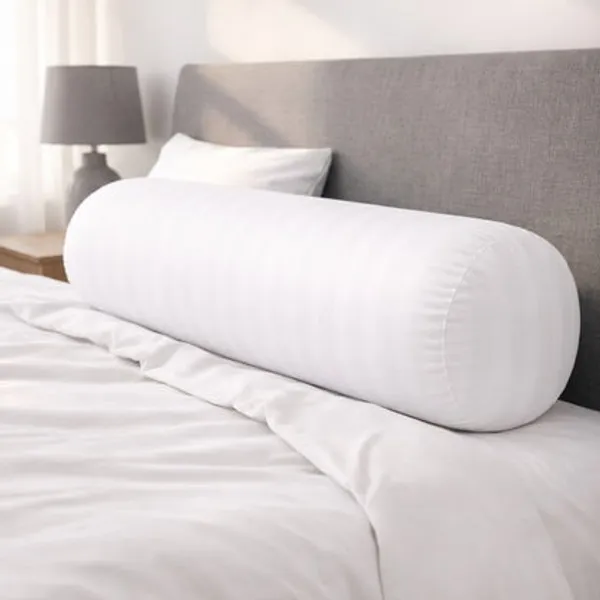 Set_Of_2_White_Striped_Bolster_Pillows_9x24_Inch_Microfiber_Filled_Cylindrical_Cushions_Bed_Support_Combo