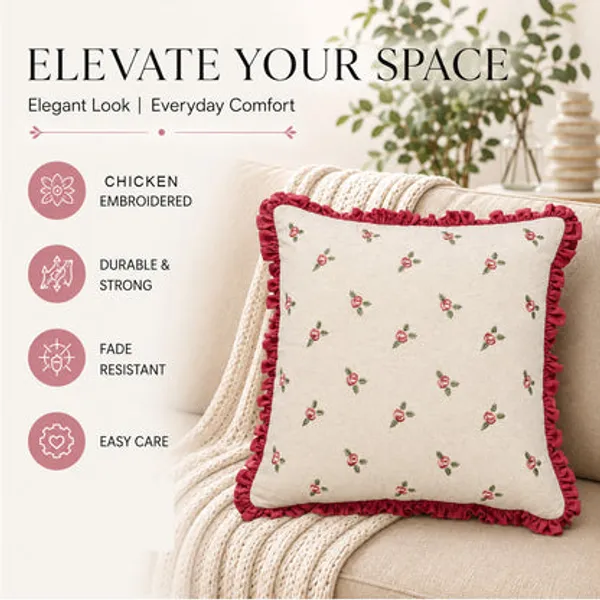 Zensha_Decor_18_X_18_Inch_Cotton_Linen_Cushion_Cover_Embroidered_Rose_Floral_Pillow_Cover_With_Dusty_Rose_Ruffle_Trim_Ivory