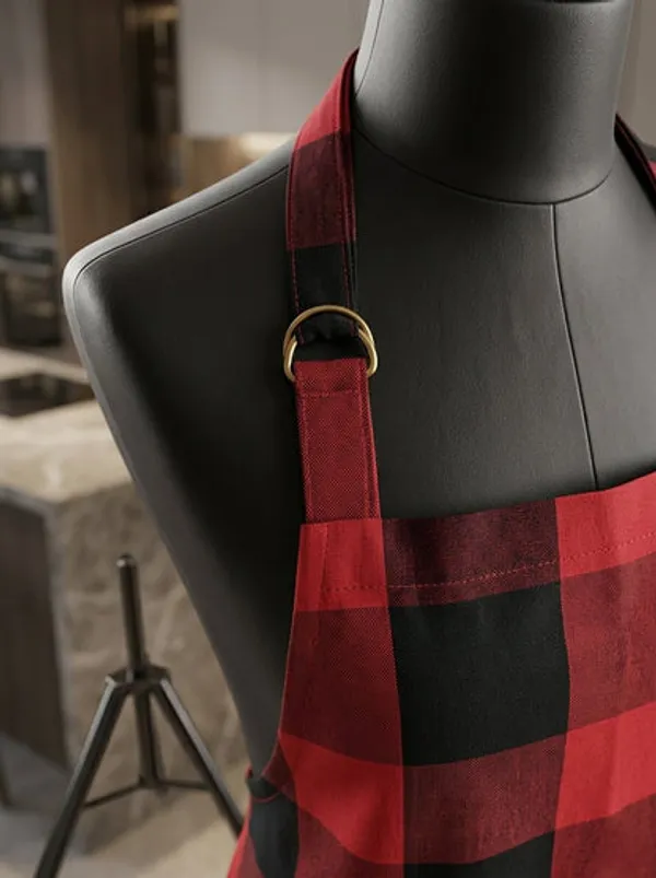 Unisex_Cotton_Checkered_Kitchen_Apron_With_Adjustable_Neck_Strap_Front_Pocket_Free_Size_Soft_Breathable_Cooking_Apron